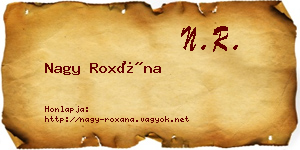 Nagy Roxána névjegykártya